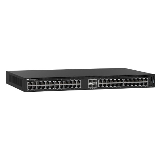 Dell EMC Switch N1148T-ON, L2, 48 ports RJ45 1GbE, 4 ports SFP+ 10GbE, Stacking